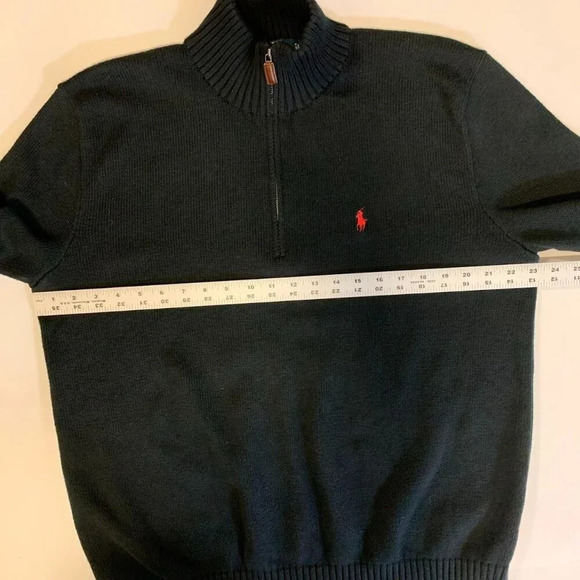 Polo By Ralph Lauren Men's Cotton Tight Knit 1/4‎ Zip Pullover Sweater Size L - Picture 9 of 11